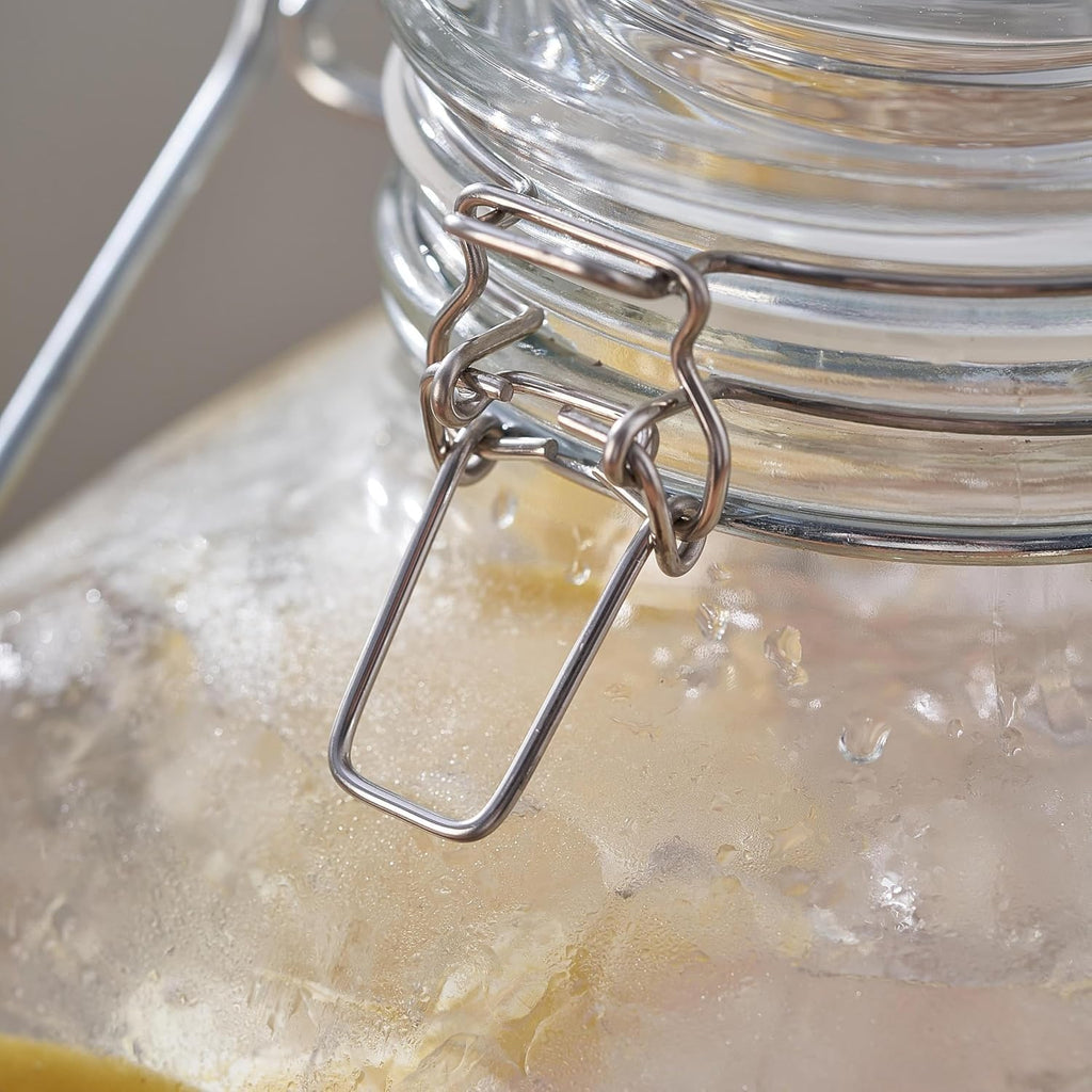 2 Gallon Glass Beverage Dispenser with Clamp Lid, Steel Handle & Spigot product image