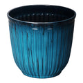 Recycled Polypropylene Resin Round Planter, Aqua, 10.7 In X 9. In