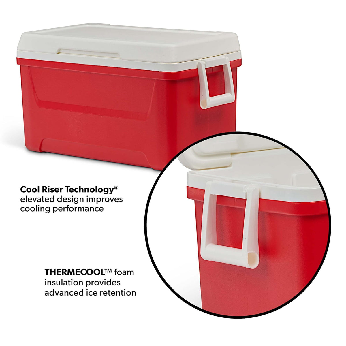 48QT Hard Sided Insulated Cooler Box Portable Outdoor Ice Chest, 45L Large Capacity Thermal Cooling For Camping Beach Picnic Tailgating Backyard Party product image