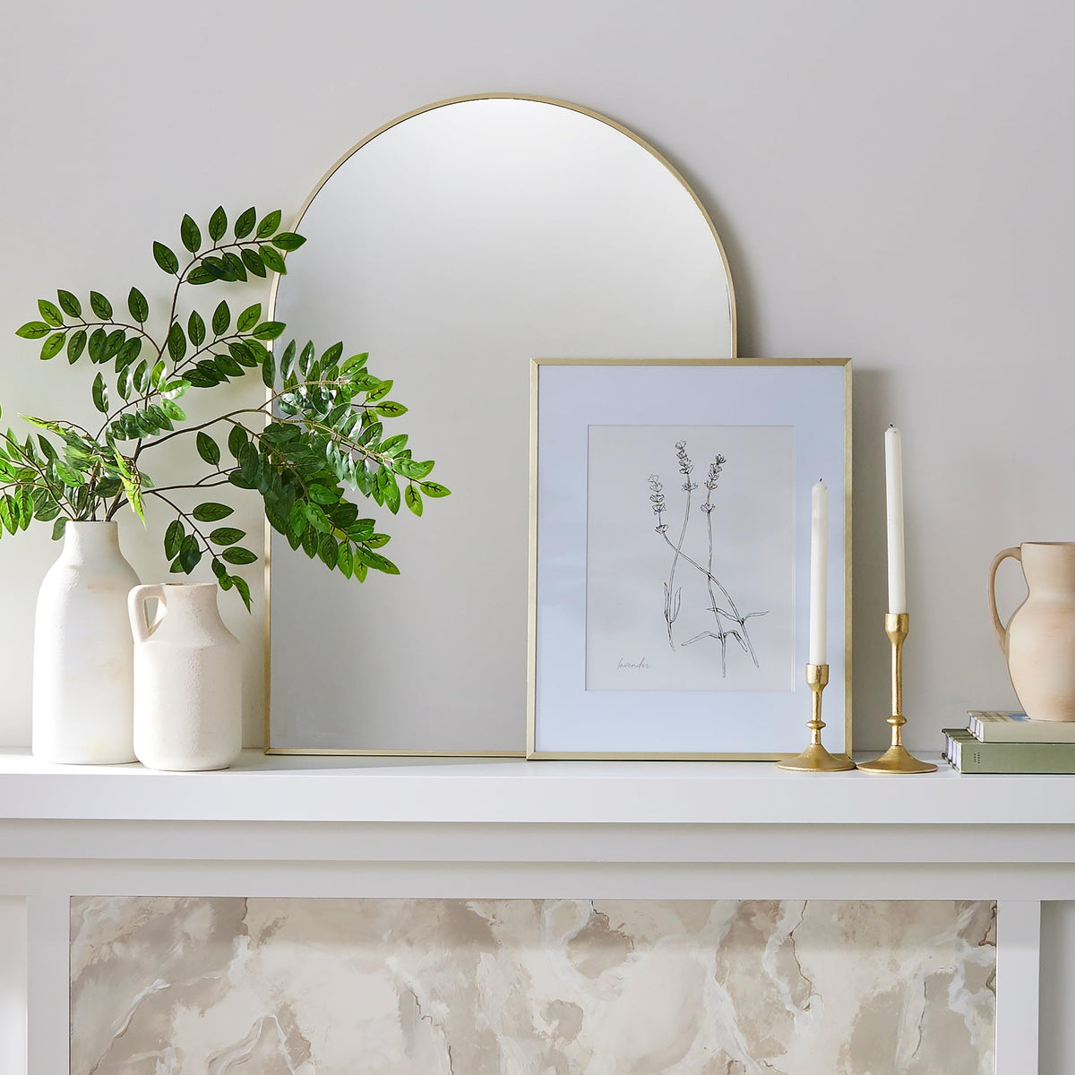 Brushed Wash Ceramic Vase, 12 In, White - product image 6