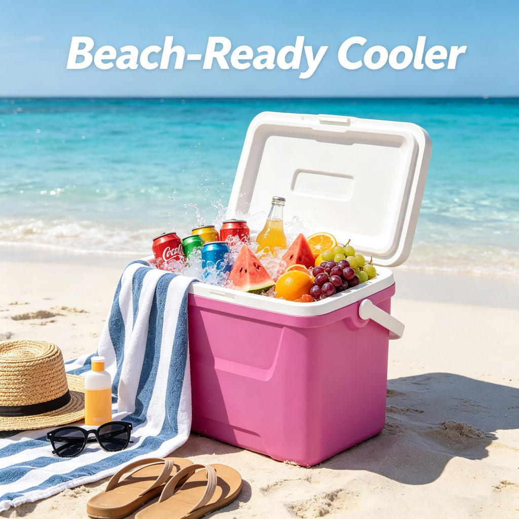 28QT Hard Sided Portable Insulated Ice Chest Cooler Box, 26L Ergonomic Curved Back Thermal Cooling With Eco Foam Insulation For Camping Sports Day Trips Outdoor Travel product image