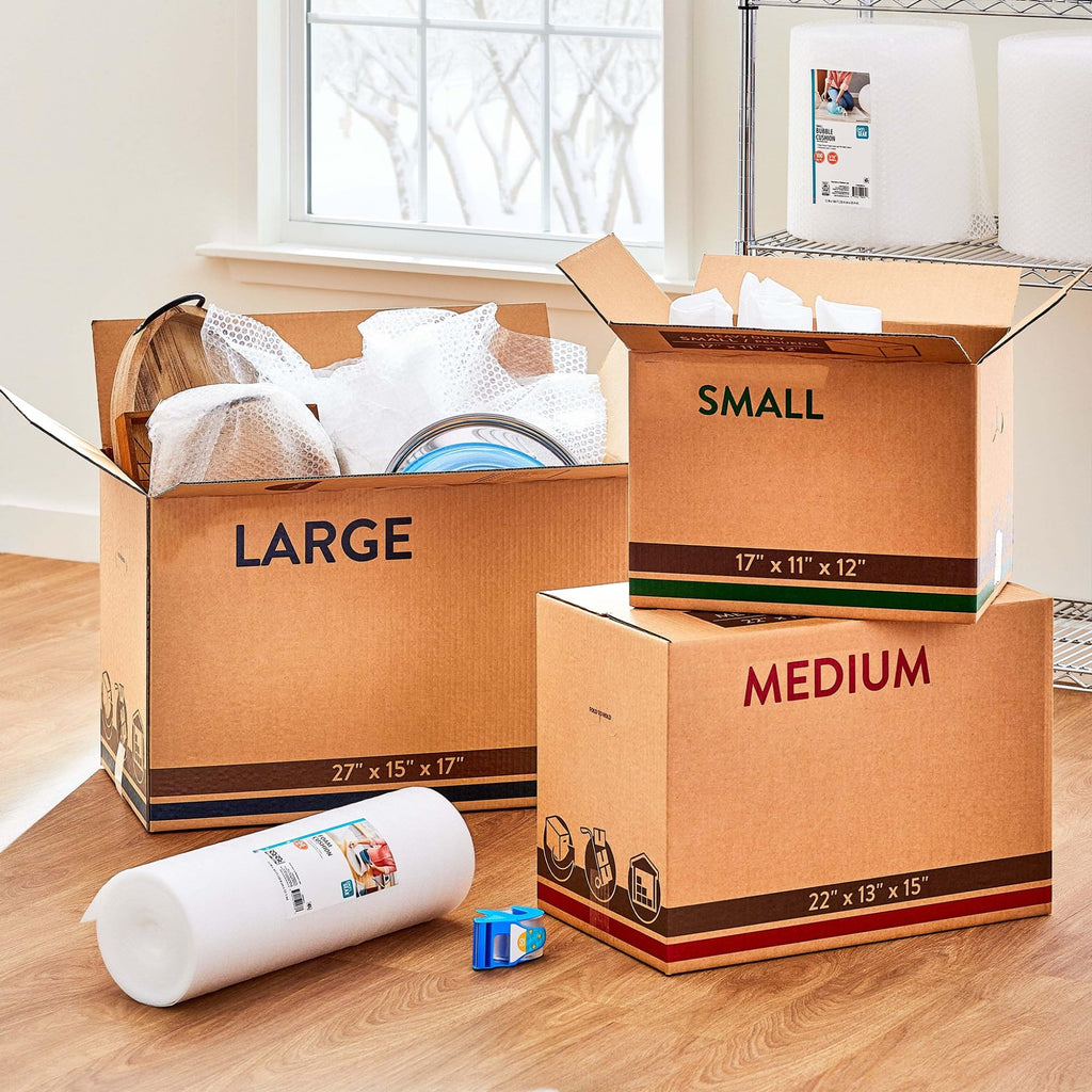 10 Pack Medium Heavy Duty Recycled Kraft Moving Boxes 22 X 13 15 Inch, 42 ECT Crush Resistant Flat Shipped Stackable Storage Cartons For Clothes Household Office Shipping Packing product image