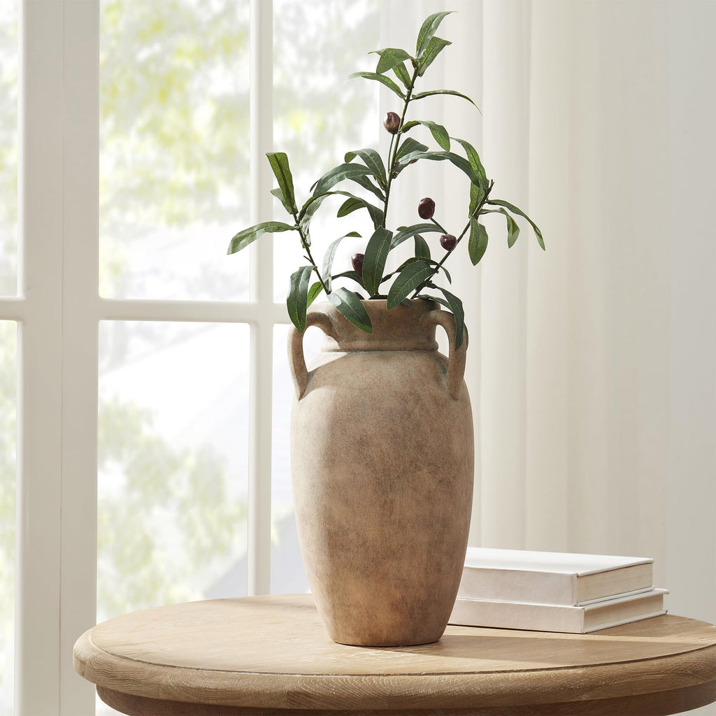 12 In Taupe Handled Ceramic Vase - product image 3