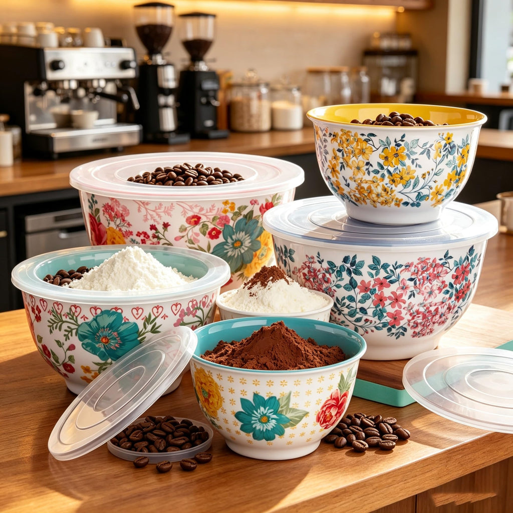 10-Piece Melamine Mixing Bowl Set, 5 Nesting Bowls With Matching Snap-On Storage Lids product image