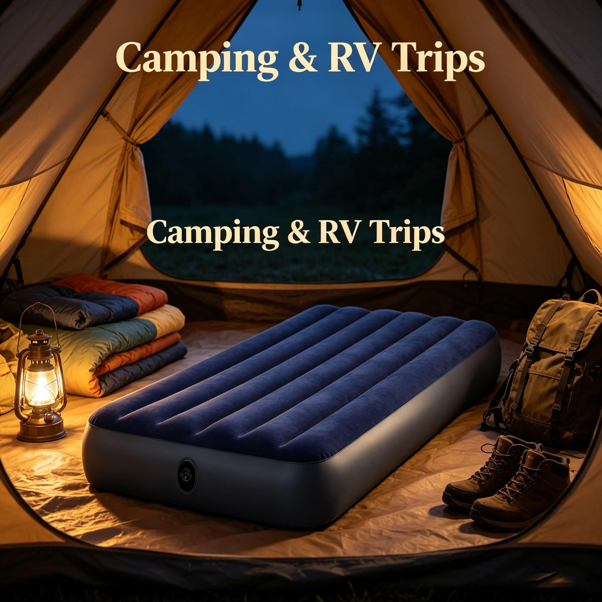 10 Inch Twin Inflatable Air Mattress, Polyester Beam Bed With Velvet Flocked Top, Wide 2-in-1 Valve, Pump Not Included, Foldable Portable For Indoor Guest Room Camping Travel product image