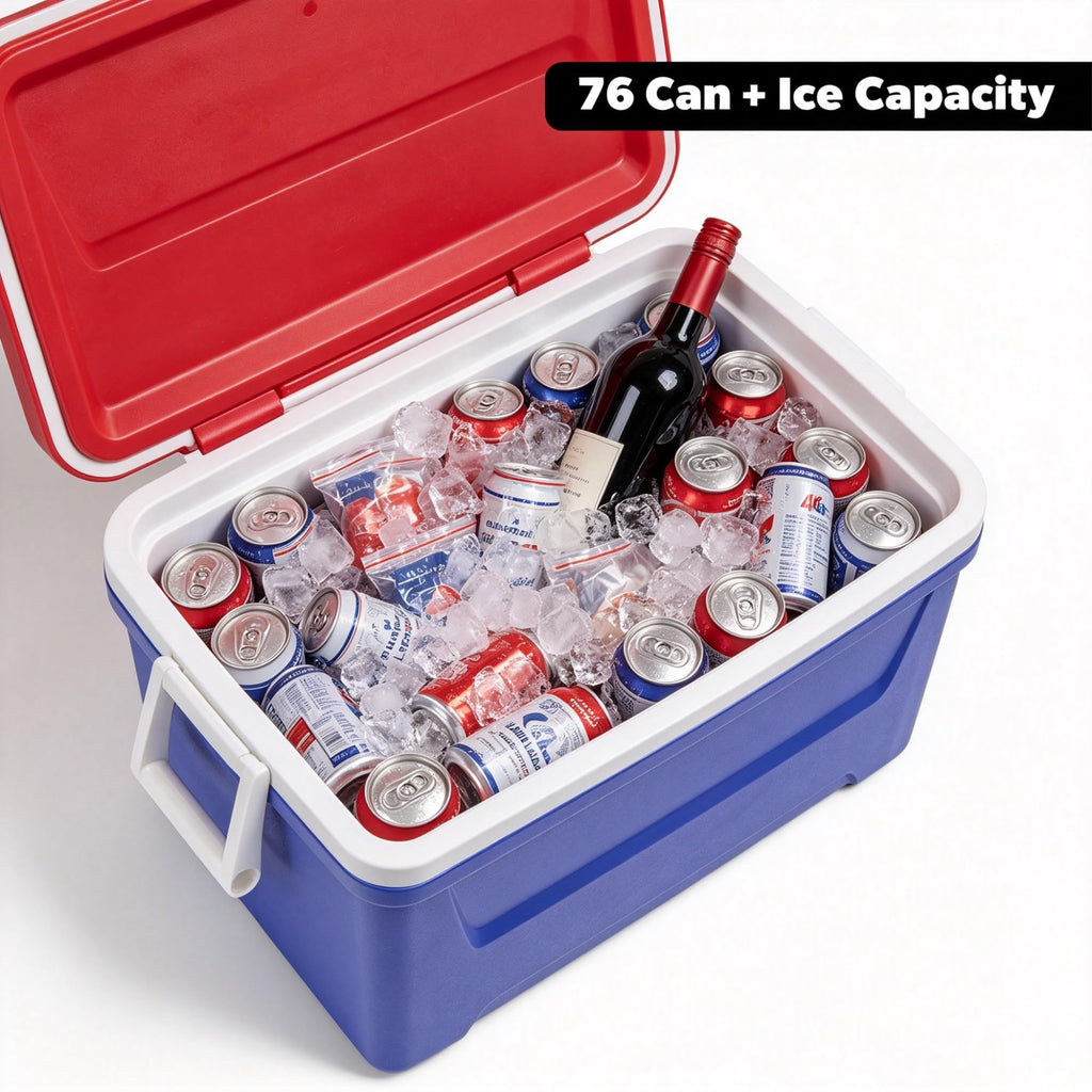 48QT Hard Sided Insulated Ice Chest Cooler Box, 45L Large Capacity Long Lasting Cooling With Stain Odor Resistant Liner For Camping Beach Picnic Tailgating Family Outdoor Gatherings product image