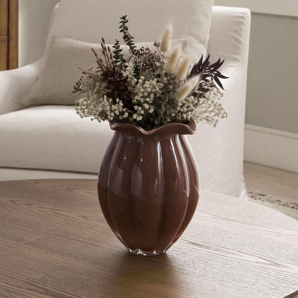 9" Brown Milky Glass Vase - product image 4