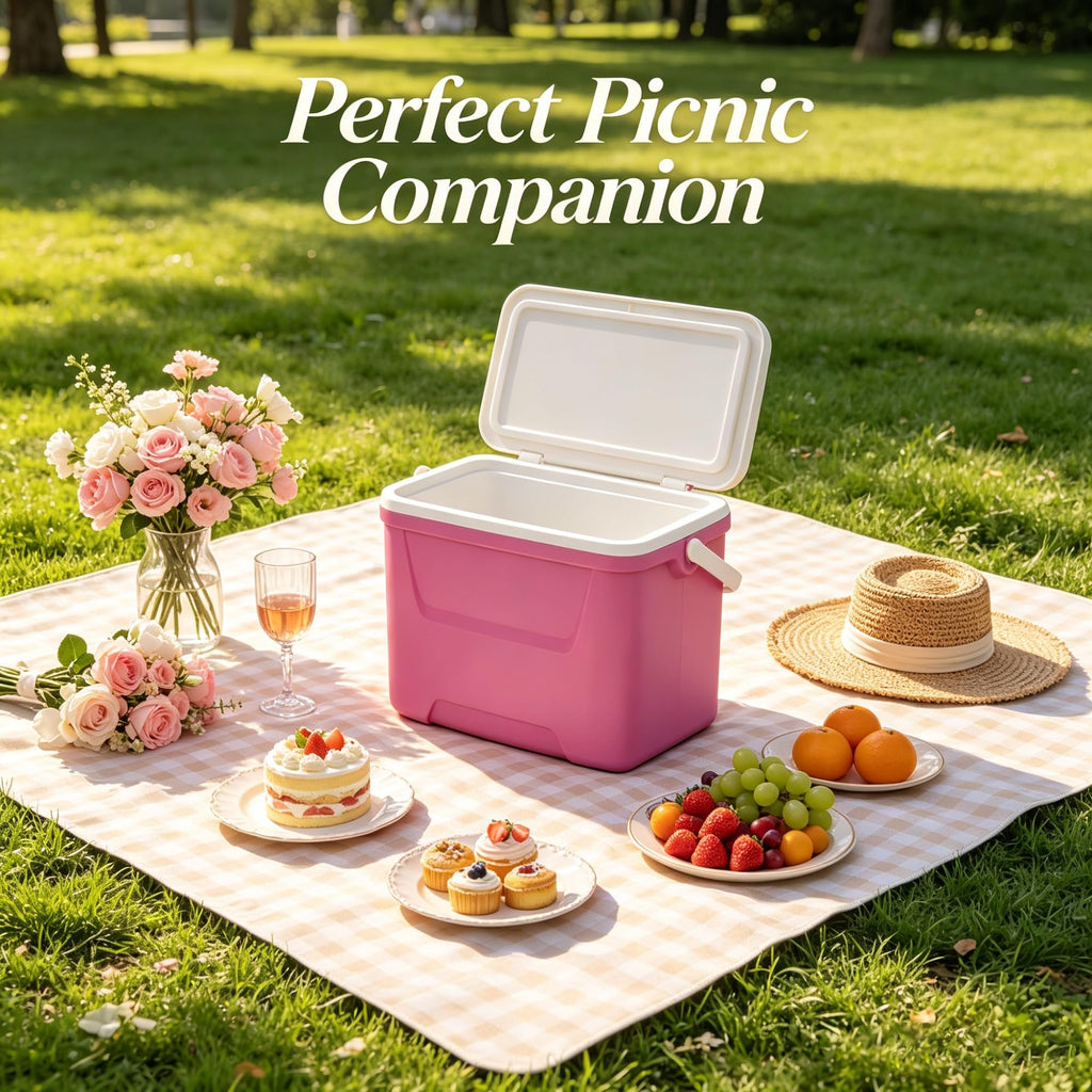 28QT Hard Sided Portable Insulated Ice Chest Cooler Box, 26L Ergonomic Curved Back Thermal Cooling With Eco Foam Insulation For Camping Sports Day Trips Outdoor Travel product image