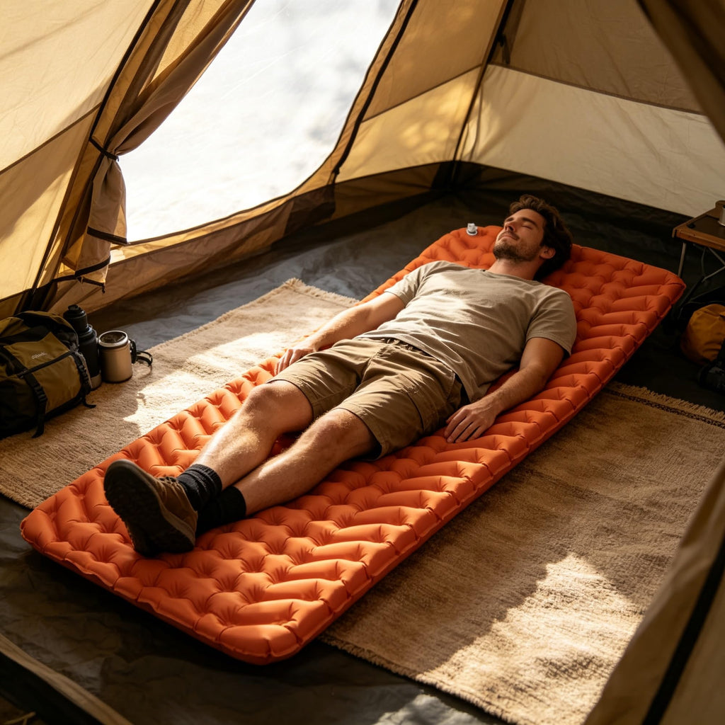 Rectangular Camping Sleeping Pad, CrossWing Anti-Roll Inflatable Mat, R-Value 1.3 Lightweight Backpacking Air product image