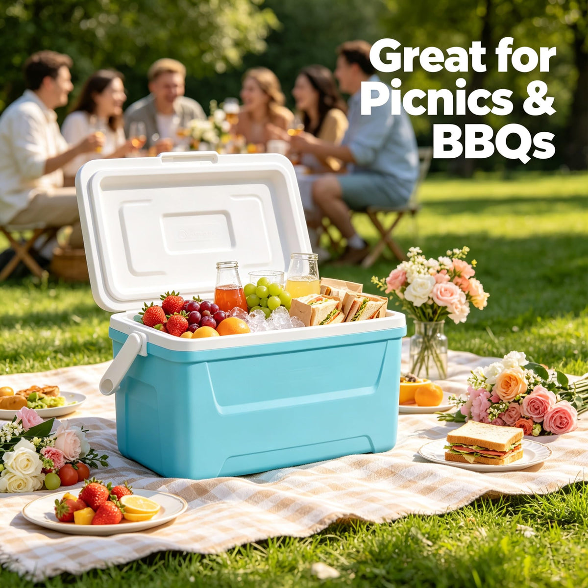 48QT Hard Sided Insulated Ice Chest Cooler Box, 45L Large Capacity Long-Lasting Cooling With Stain Resistant Liner For Camping Beach Picnic Tailgating Family Outdoor Activities product image