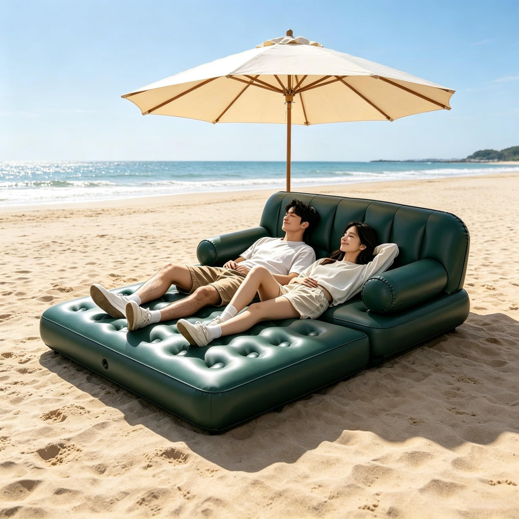 5-in-1 Inflatable Air Couch, Convertible Sofa Bed With Quick Valve, Holds 661lbs Indoor Outdoor Use product image