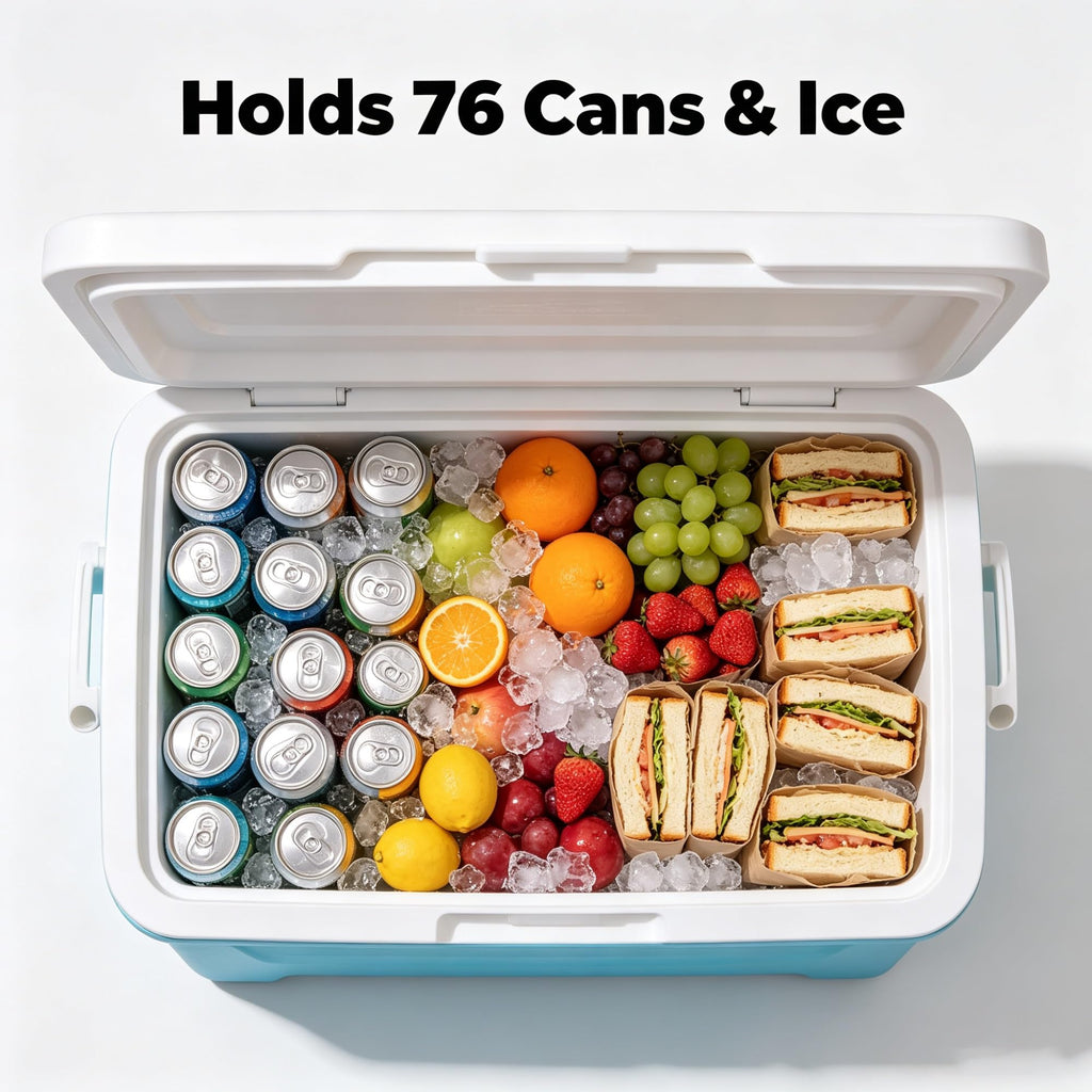 48QT Hard Sided Insulated Ice Chest Cooler Box, 45L Large Capacity Long-Lasting Cooling With Stain Resistant Liner For Camping Beach Picnic Tailgating Family Outdoor Activities product image