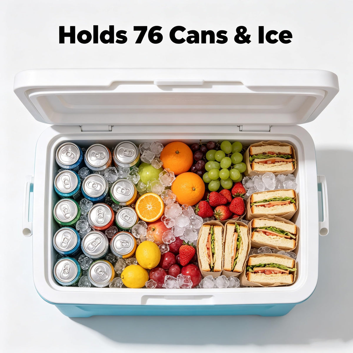 48QT Hard Sided Insulated Ice Chest Cooler Box, 45L Large Capacity Long-Lasting Cooling With Stain Resistant Liner For Camping Beach Picnic Tailgating Family Outdoor Activities product image