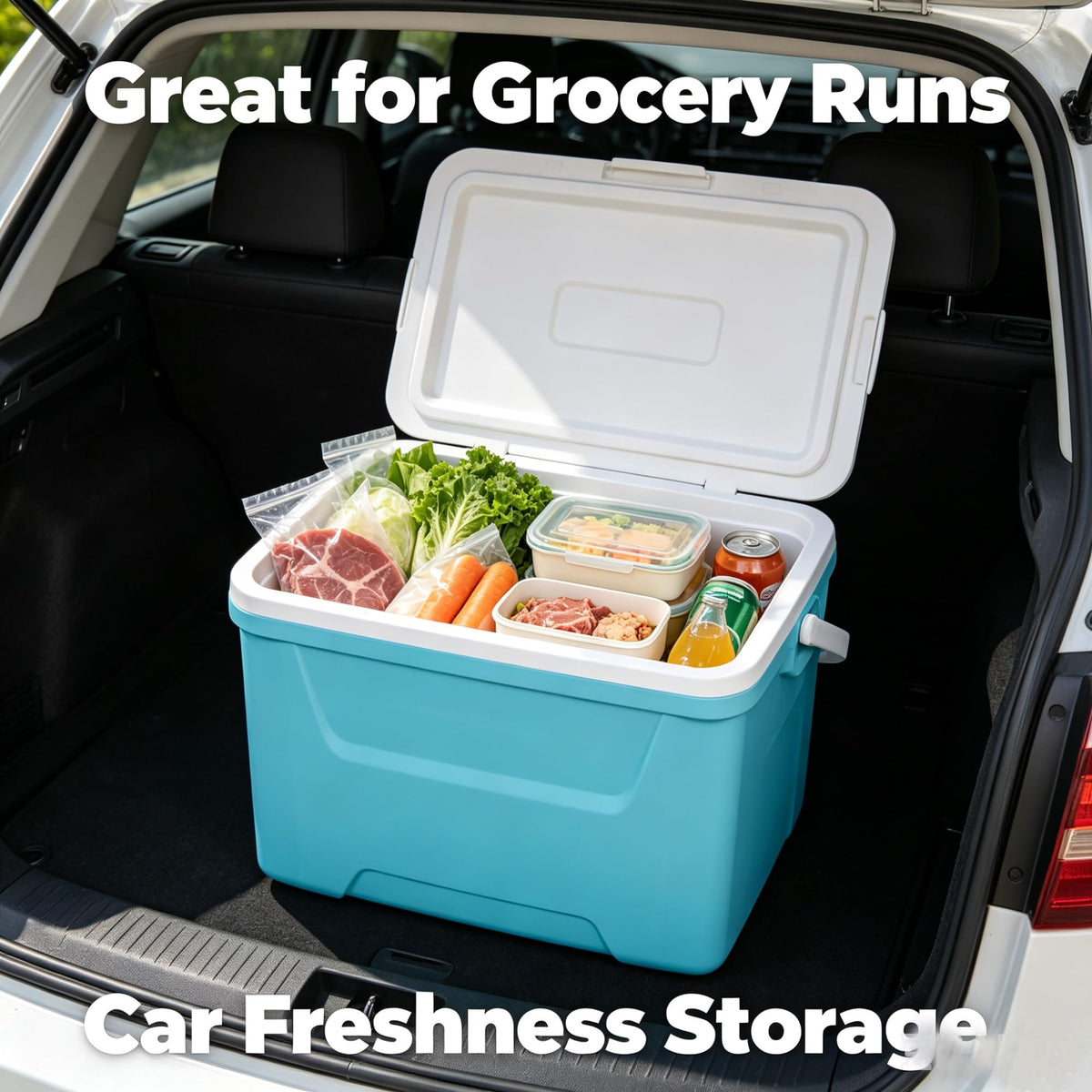 28QT Hard Sided Portable Insulated Ice Chest Cooler Box, 26L Large Capacity Thermal Cooling With Body-Fitting Curved Back For Outdoor Camping Picnic Beach Day Trips product image
