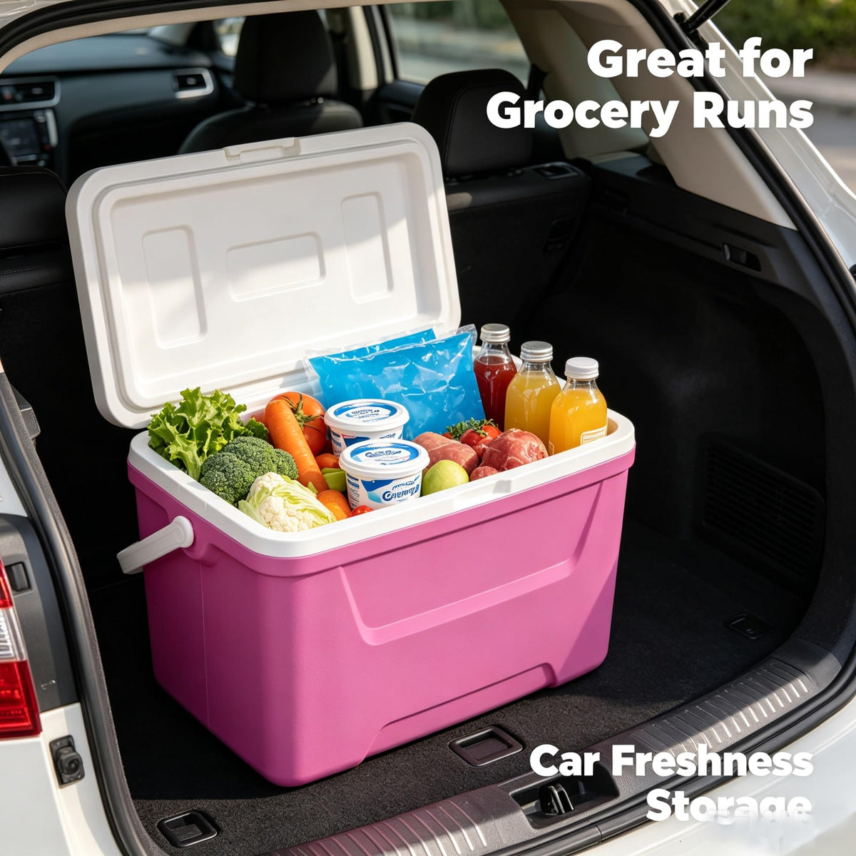28QT Hard Sided Portable Insulated Ice Chest Cooler Box, 26L Ergonomic Curved Back Thermal Cooling With Eco Foam Insulation For Camping Sports Day Trips Outdoor Travel product image