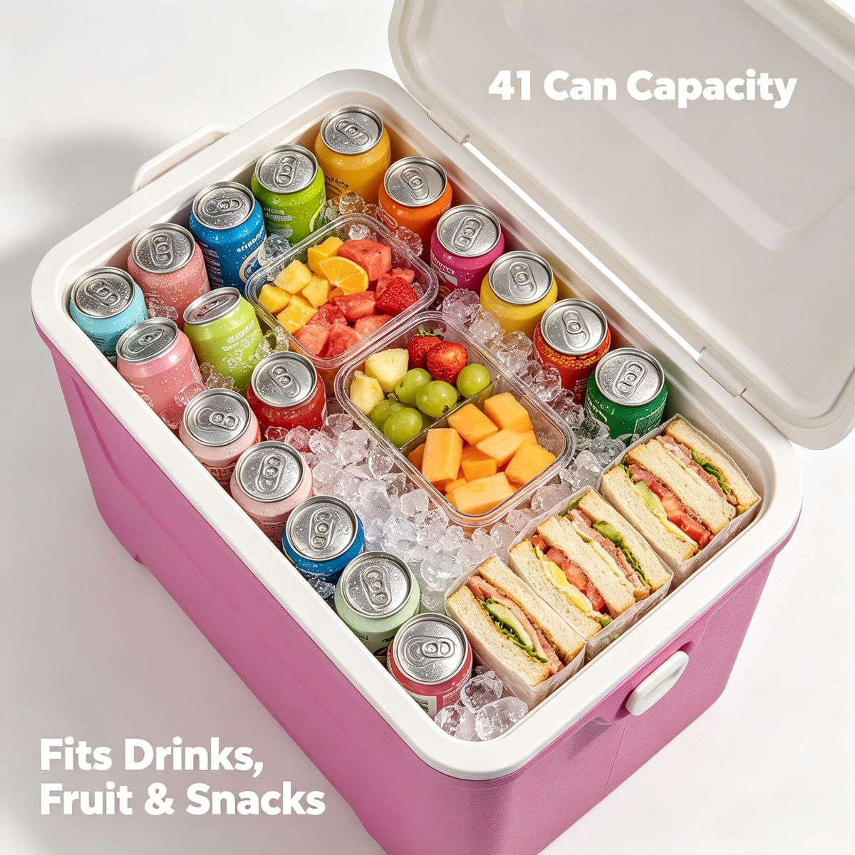 28QT Hard Sided Portable Insulated Ice Chest Cooler Box, 26L Ergonomic Curved Back Thermal Cooling With Eco Foam Insulation For Camping Sports Day Trips Outdoor Travel product image