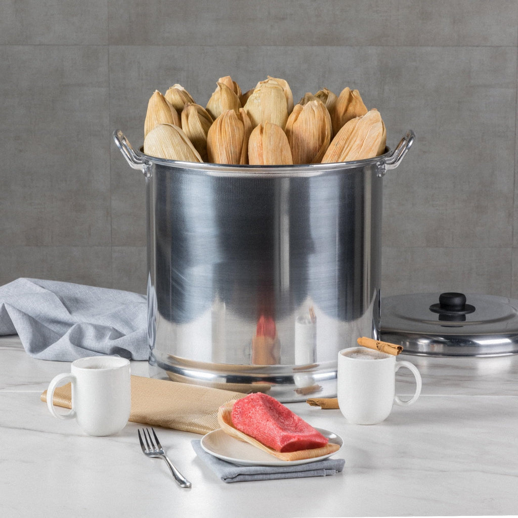 16 Quart Aluminum Steamer Pot With Removable Steam Insert And Matching Lid product image