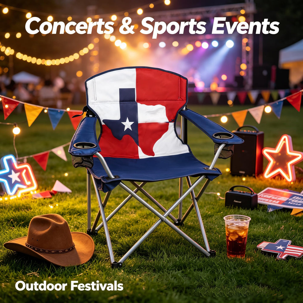 Oversized Heavy-Duty Folding Quad Camping Chair, Extra Wide Padded Seat Outdoor With 600 LBS Weight Capacity, Built-in Cup Holders And Carry Bag product image