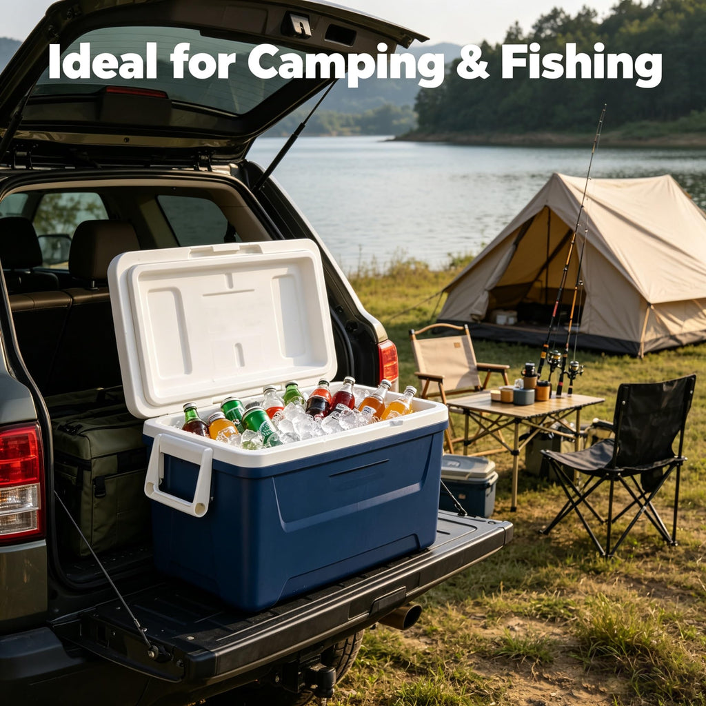 48QT Hard Sided Insulated Ice Chest Cooler Box, 45L Large Capacity Long Lasting Cooling Thermal With Stain Resistant Liner For Camping Beach Picnic Tailgating Family Outdoor Gatherings product image