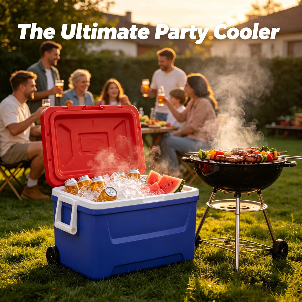 48QT Hard Sided Insulated Ice Chest Cooler Box, 45L Large Capacity Long Lasting Cooling With Stain Odor Resistant Liner For Camping Beach Picnic Tailgating Family Outdoor Gatherings product image