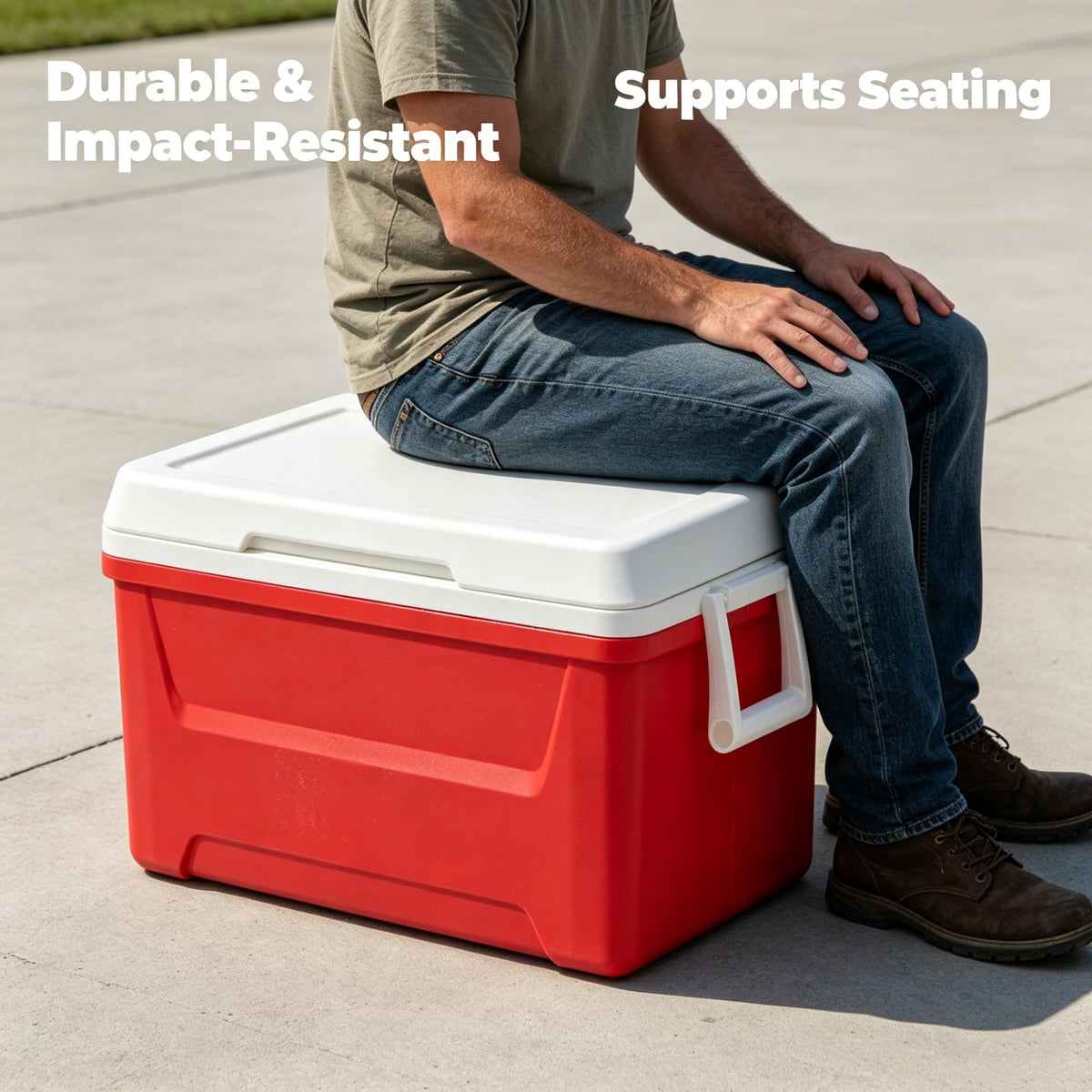 48QT Hard Sided Insulated Cooler Box Portable Outdoor Ice Chest, 45L Large Capacity Thermal Cooling For Camping Beach Picnic Tailgating Backyard Party product image