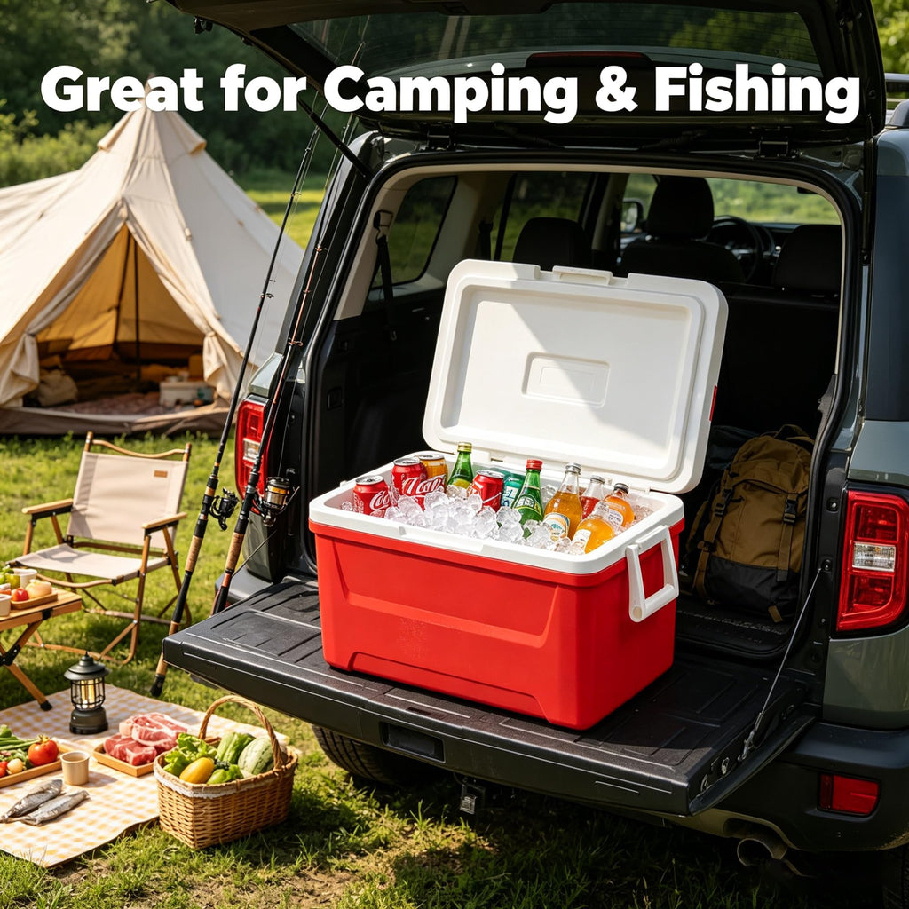 48QT Hard Sided Insulated Cooler Box Portable Outdoor Ice Chest, 45L Large Capacity Thermal Cooling For Camping Beach Picnic Tailgating Backyard Party product image