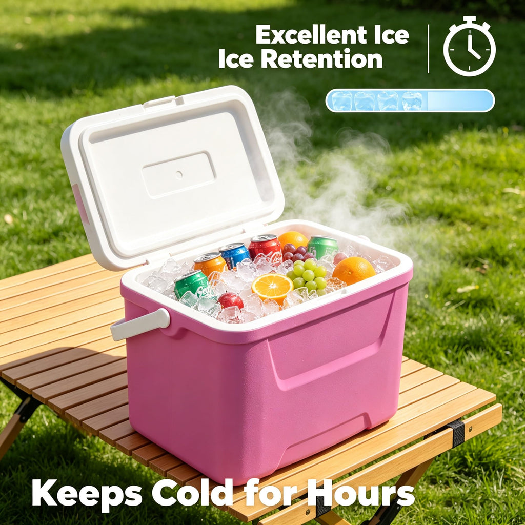28QT Hard Sided Portable Insulated Ice Chest Cooler Box, 26L Ergonomic Curved Back Thermal Cooling With Eco Foam Insulation For Camping Sports Day Trips Outdoor Travel product image