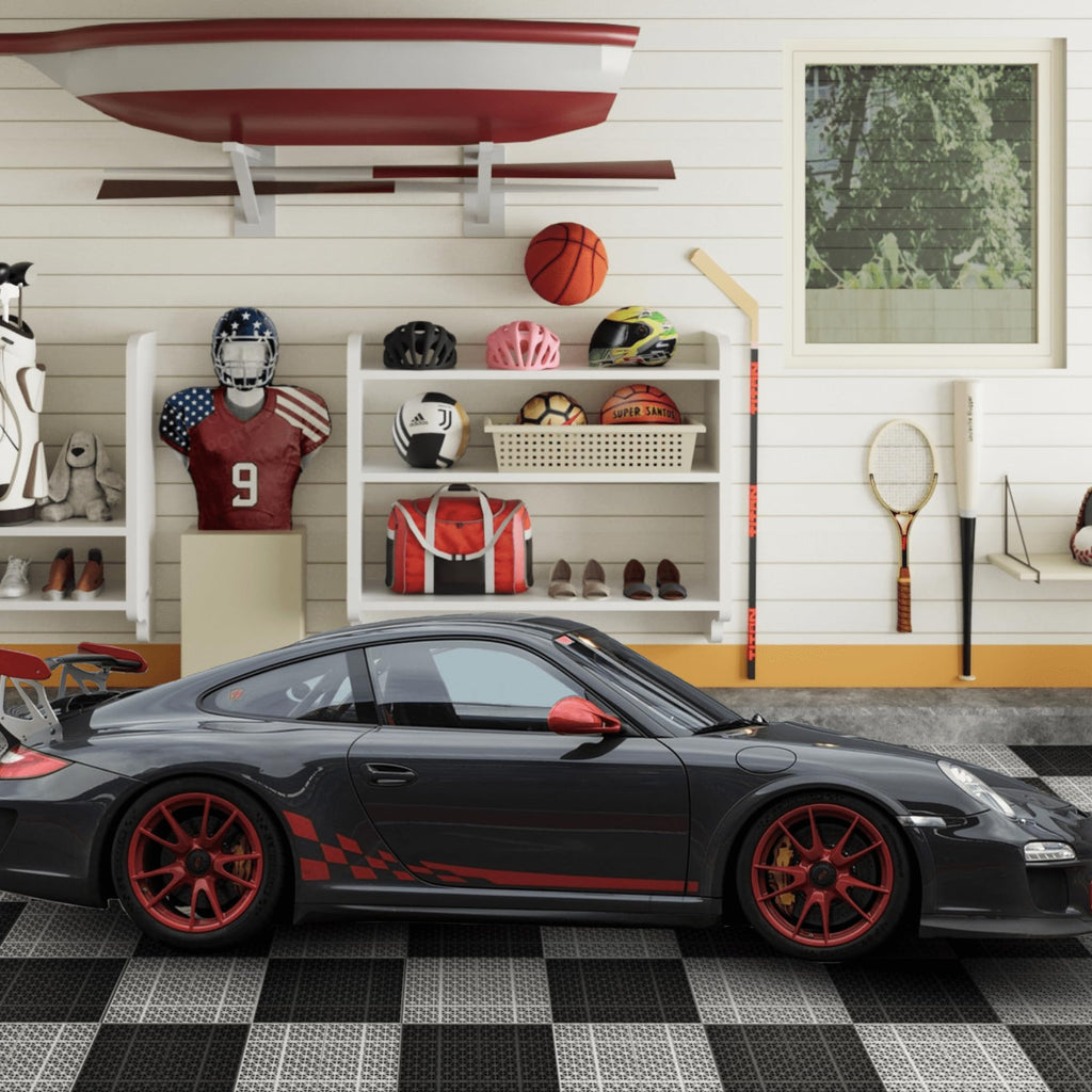 12 Pack Black Interlocking Plastic Deck Tiles, 12×12 Inch Waterproof Anti-Slip Floor Tile With Drainage For Patio Balcony Bathroom Shower All Weather product image