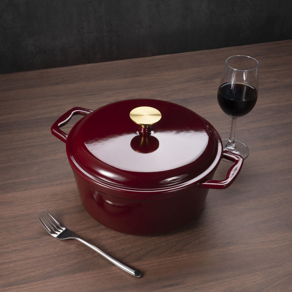 4.75 Quart Enameled Cast Iron Dutch Oven, Merlot Red product image