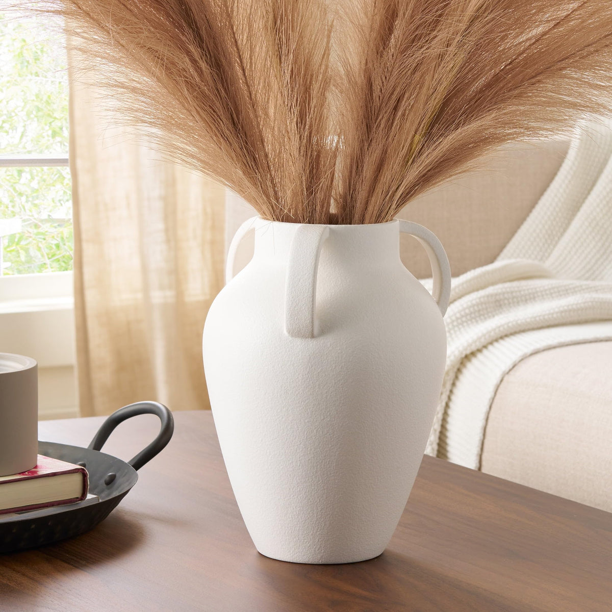 White Handled Ceramic Vase, 7.48 In X . In 9.45 In - product image 7